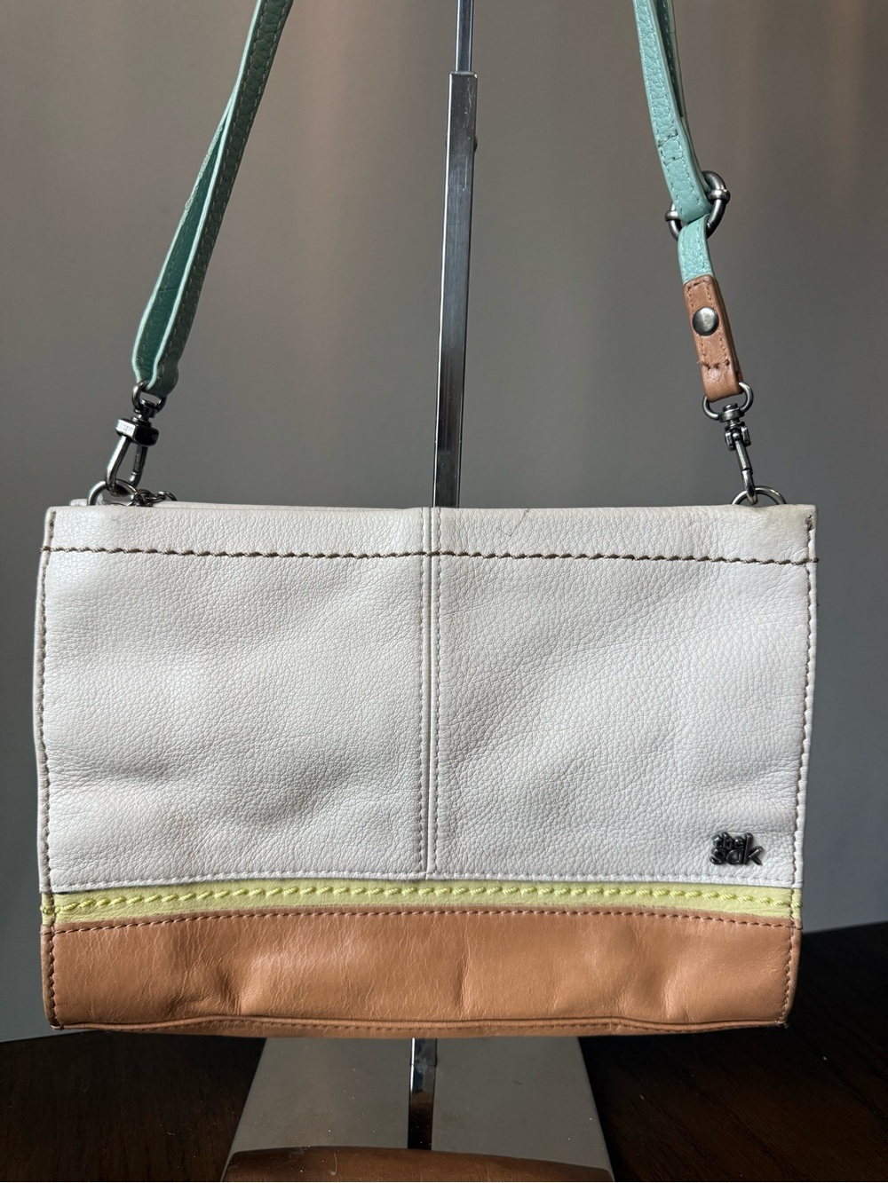 THE SAK Iris Multi Colored Leather 3-way Demi Clutch Crossbody Shoulder Bag